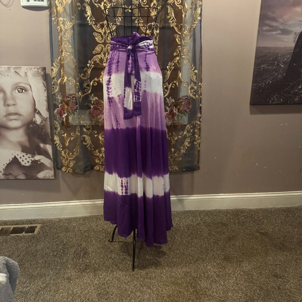 tie-dye wrap maxi skirt